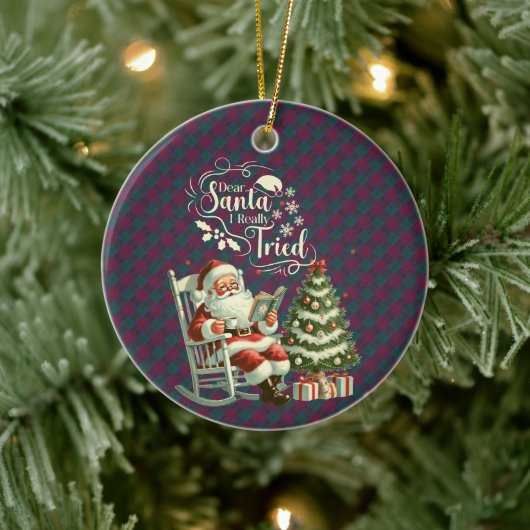 Lindsay Ancien Scottish Tartan Christmas Keramisch Ornament (Boom)