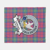 Lindsay Ancient Clan Badge Tartan Pset Fleece Deken (Voorkant (Horizontaal))