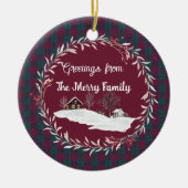 Lindsay Ancient Original Scottish Tartan Keramisch Ornament (Voorkant)