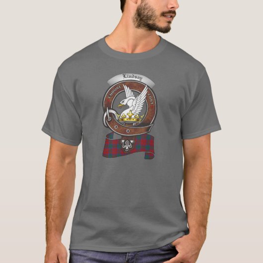 Lindsay Clan Badge Adult T-shirt (Voorkant)