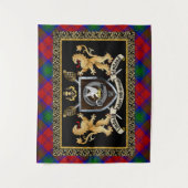 Lindsay Clan Badge & Motto w/Lions Wandkleed (Voorkant)