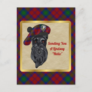 Lindsay Clan Badge & Tartan Briefkaart