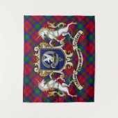 Lindsay Clan Badge & Unicorns w/Tartan Wandkleed (Voorkant)