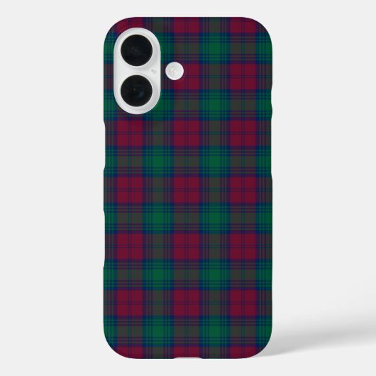 Lindsay Clan Maroon en Green Tartan Case-Mate iPhone Case (Achterkant)