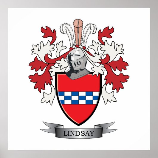 Lindsay Family Crest Coat of Arms Poster (Voorkant)
