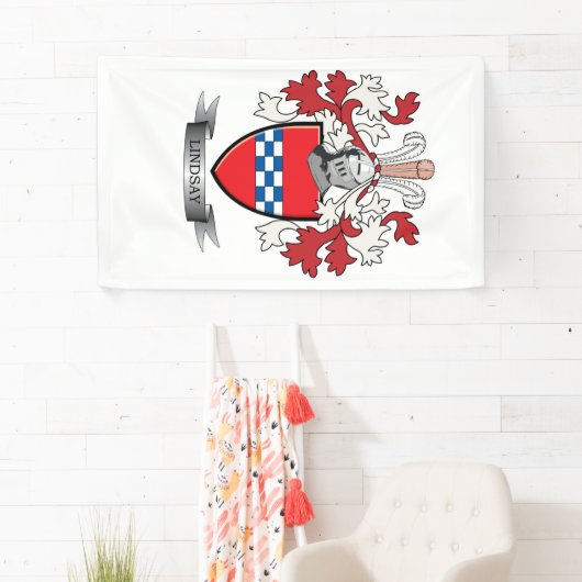 Lindsay Family Crest en Lindsay Coat of Arms Spandoek (Insitu)