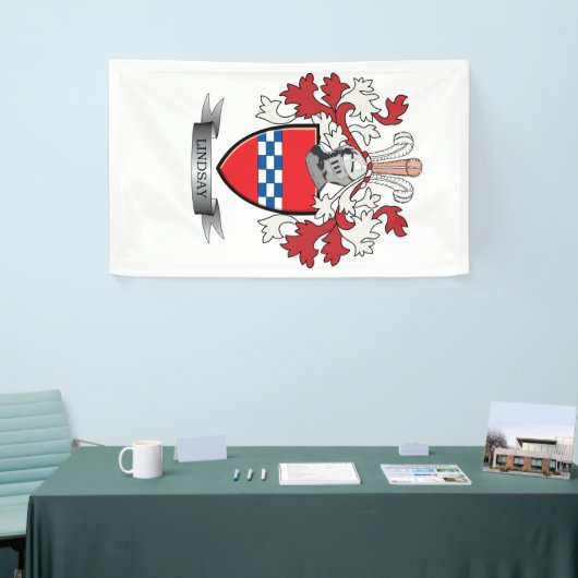 Lindsay Family Crest en Lindsay Coat of Arms Spandoek (Beurs)