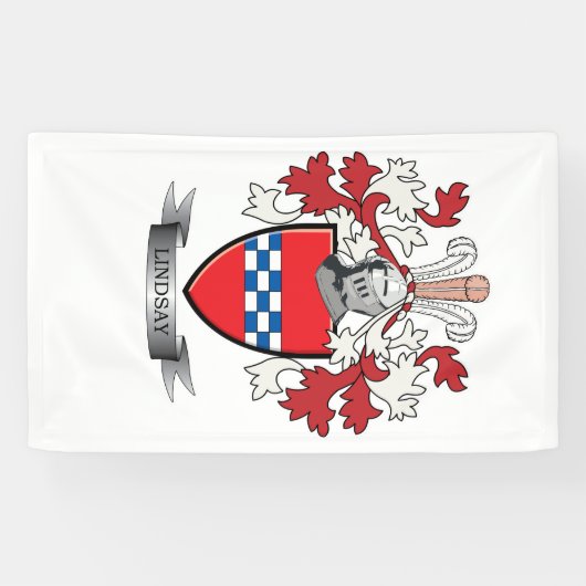 Lindsay Family Crest en Lindsay Coat of Arms Spandoek (Horizontaal)
