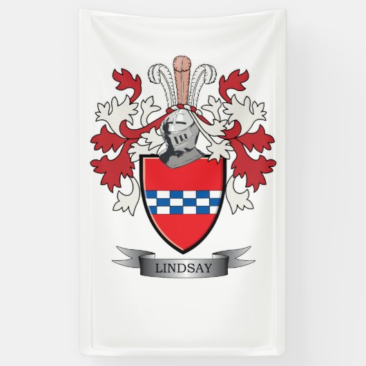 Lindsay Family Crest en Lindsay Coat of Arms Spandoek (Verticaal)