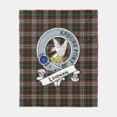 Lindsay Hunting Clan Badge Tartan Pset Fleece Deken (Voorkant)