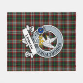 Lindsay Hunting Clan Badge Tartan Pset Fleece Deken (Voorkant (Horizontaal))