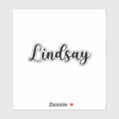Lindsay Naam - Handgeschreven kalligrafie Sticker (Vel)