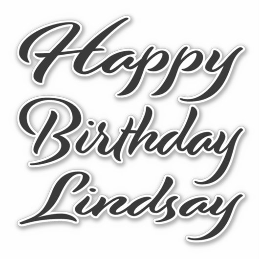 Lindsay Name Vorname black Sticker Geburtstag (Voorkant)