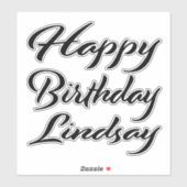 Lindsay Name Vorname black Sticker Geburtstag (Vel)