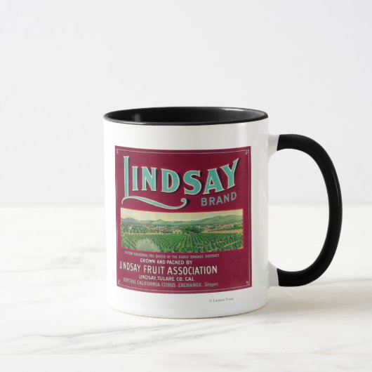 Lindsay Oranje Label Lindsay, CA Mok (Rechts)