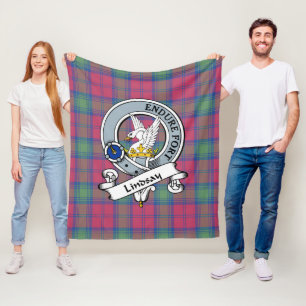 Lindsay Oude Clan Badge Tartan Schotlandse ruit Fleece Deken
