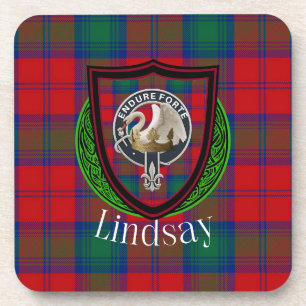 Lindsay Schotse Clan Tartan & Wapen Bier Onderzetter