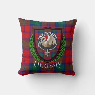 Lindsay Schotse Clan Tartan & Wapen Kussen