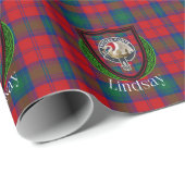 Lindsay Scottish Clan Tartan & Crest Cadeaupapier (Rol Hoek)