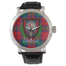 Lindsay Scottish Clan Tartan & Crest Horloge