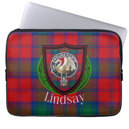 Lindsay Scottish Clan Tartan & Crest Laptop Sleeve