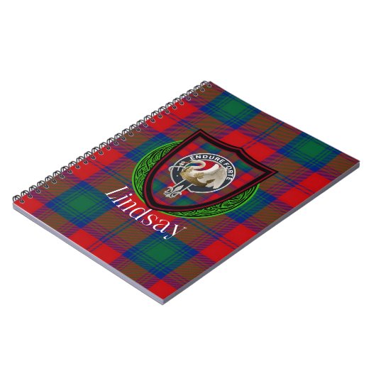 Lindsay Scottish Clan Tartan & Crest Notitieboek (Linkerzijde)