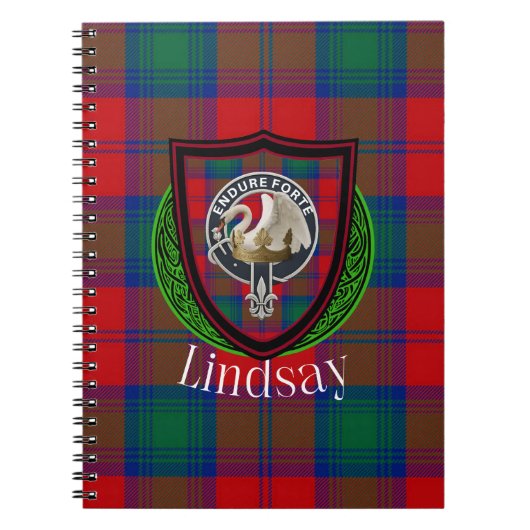 Lindsay Scottish Clan Tartan & Crest Notitieboek (Voorkant)