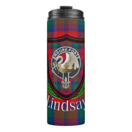 Lindsay Scottish Clan Tartan & Crest Thermosbeker