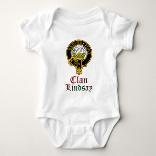 Lindsay scottish crest and tartan clan name romper