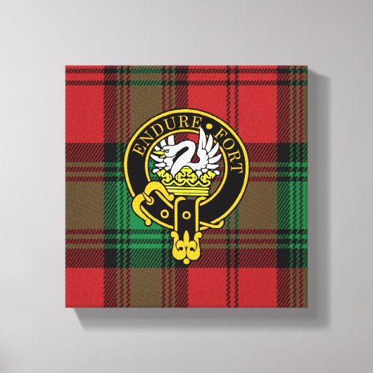 Lindsay Scottish Crest en Tartan Canvas print (Voorkant)