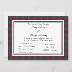 Lindsay Scottish Wedding Invitation Kaart