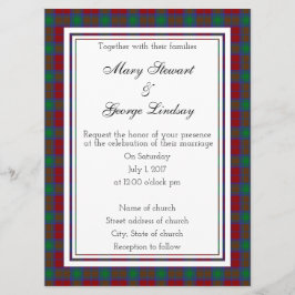 Lindsay Scottish Wedding Invitation Kaart