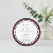 Lindsay Scottish Wedding Round Invitation Kaart (Staand voorkant)