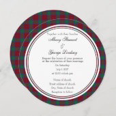 Lindsay Scottish Wedding Round Invitation Kaart (Voorkant / Achterkant)
