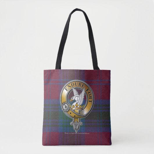 Lindsay Tartan & Badge Tote Bag (Voorkant)