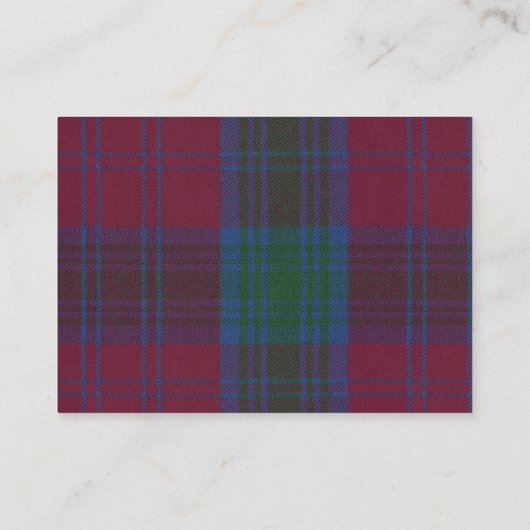 Lindsay Tartan & Badge Visitekaartje (Achterkant)
