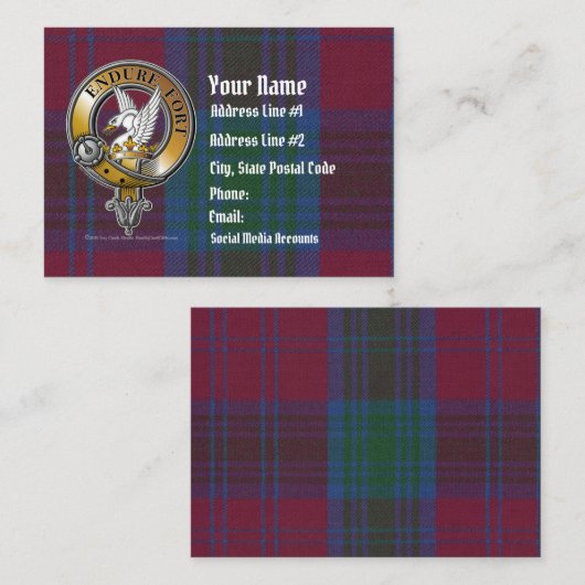 Lindsay Tartan & Badge Visitekaartje (Voorkant / Achterkant)