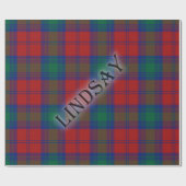 Lindsay Tartan met achternaam Cadeaupapier (Vlak)