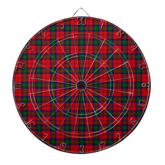 Lindsay tartan red green plaid dartbord (Voorkant)