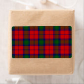 Lindsay tartan red green plaid etiket (Insitu)