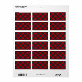 Lindsay tartan red green plaid etiket (Full Sheet)