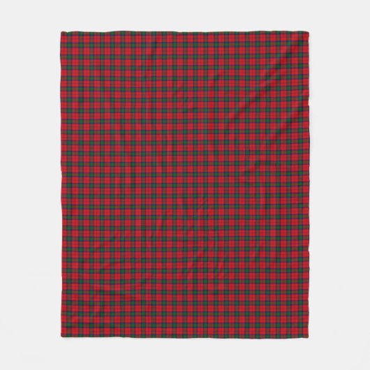 Lindsay tartan red green plaid fleece deken (Voorkant)