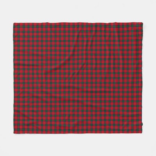 Lindsay tartan red green plaid fleece deken (Voorkant (Horizontaal))