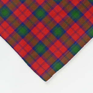 Lindsay tartan red green plaid fleece deken
