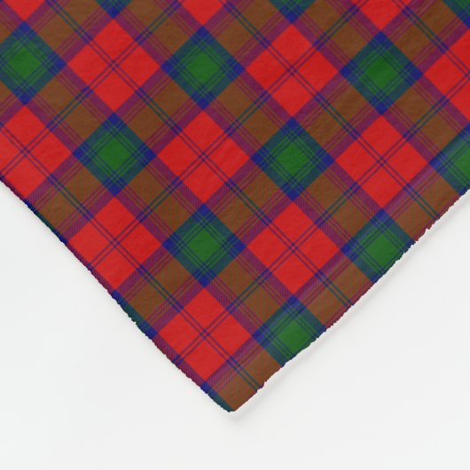 Lindsay tartan red green plaid fleece deken (Hoek)