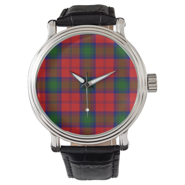 Lindsay tartan red green plaid horloge (Voorkant)