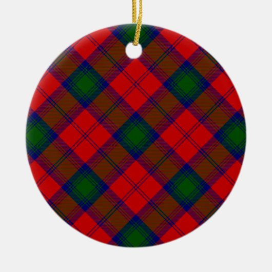 Lindsay tartan red green plaid keramisch ornament (Voorkant)