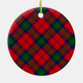 Lindsay tartan red green plaid keramisch ornament (Achterkant)