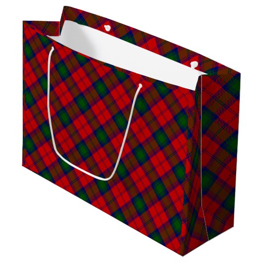 Lindsay tartan red green plaid large cadeautasje (Voorkant Gekanteld)