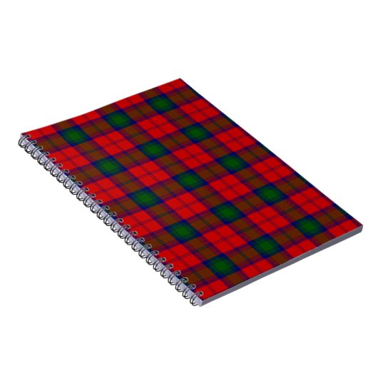 Lindsay tartan red green plaid notitieboek (Rechterzijde)